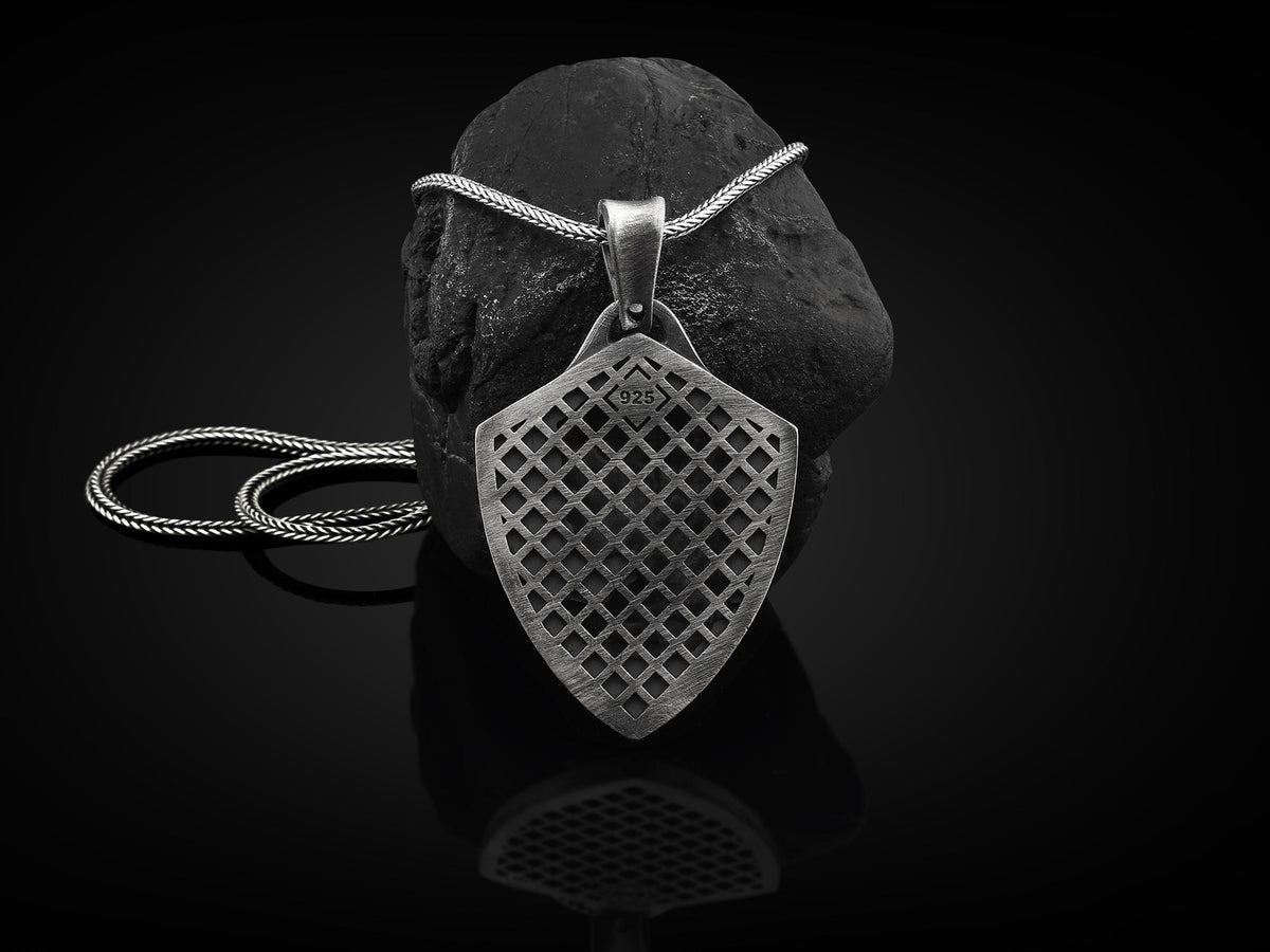 Viking Wolf Necklace - Norse Mythology Wolf Handmade Sterling Silver Men Charm Necklace, Viking