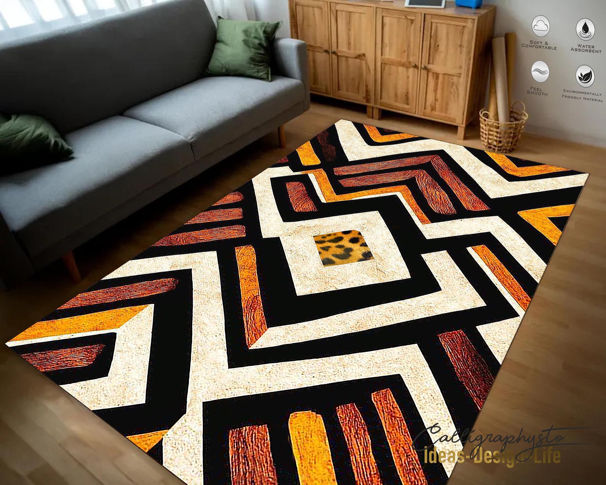 Viking Rug - Viking Art Rug: Norse Pagan Shield, 3D Print Floor Decor