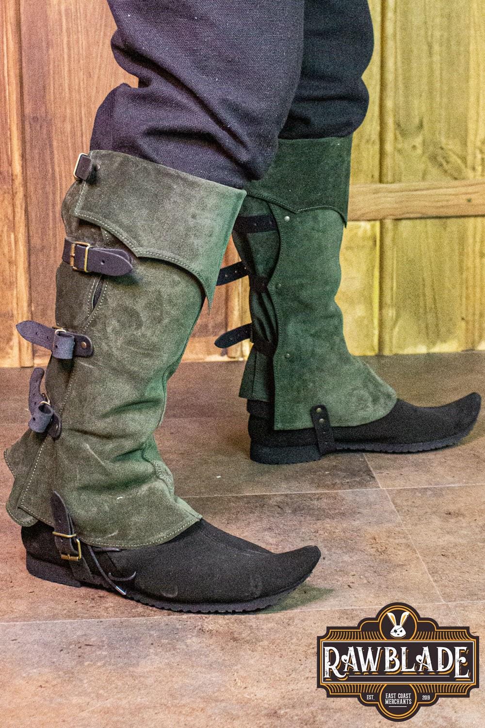 Viking Boots - Medieval Knee High Leather Boots – Renaissance Boots, LARP Footwear, Viking Boots