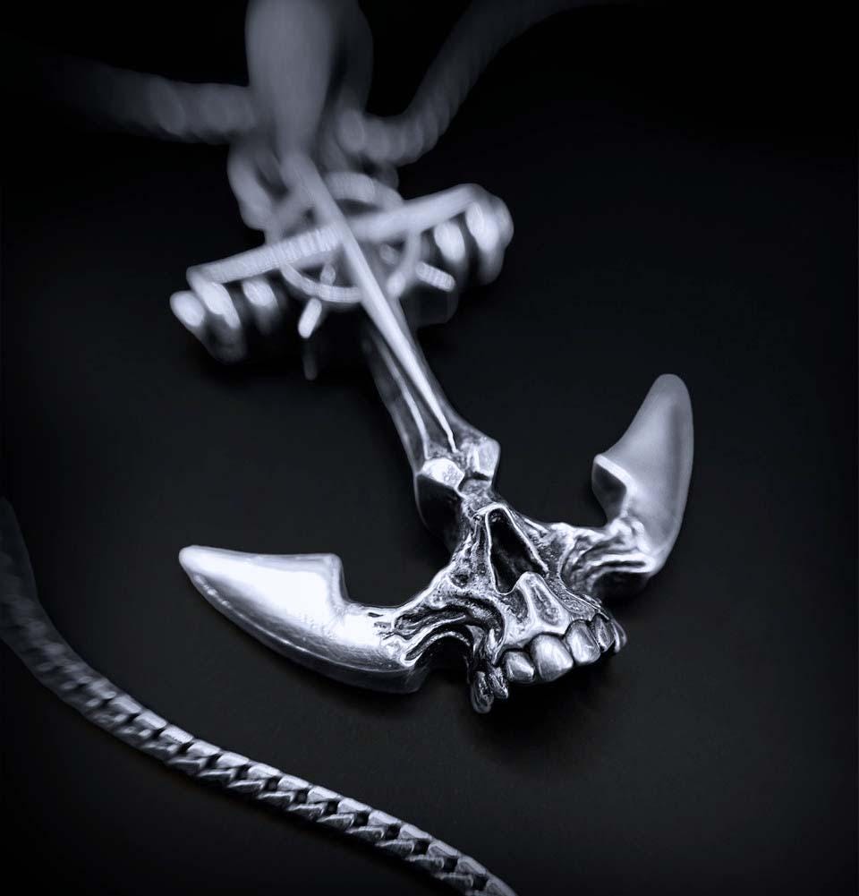 Viking Necklace - Sterling Silver Lion Head Pendant: Viking Sword Amulet
