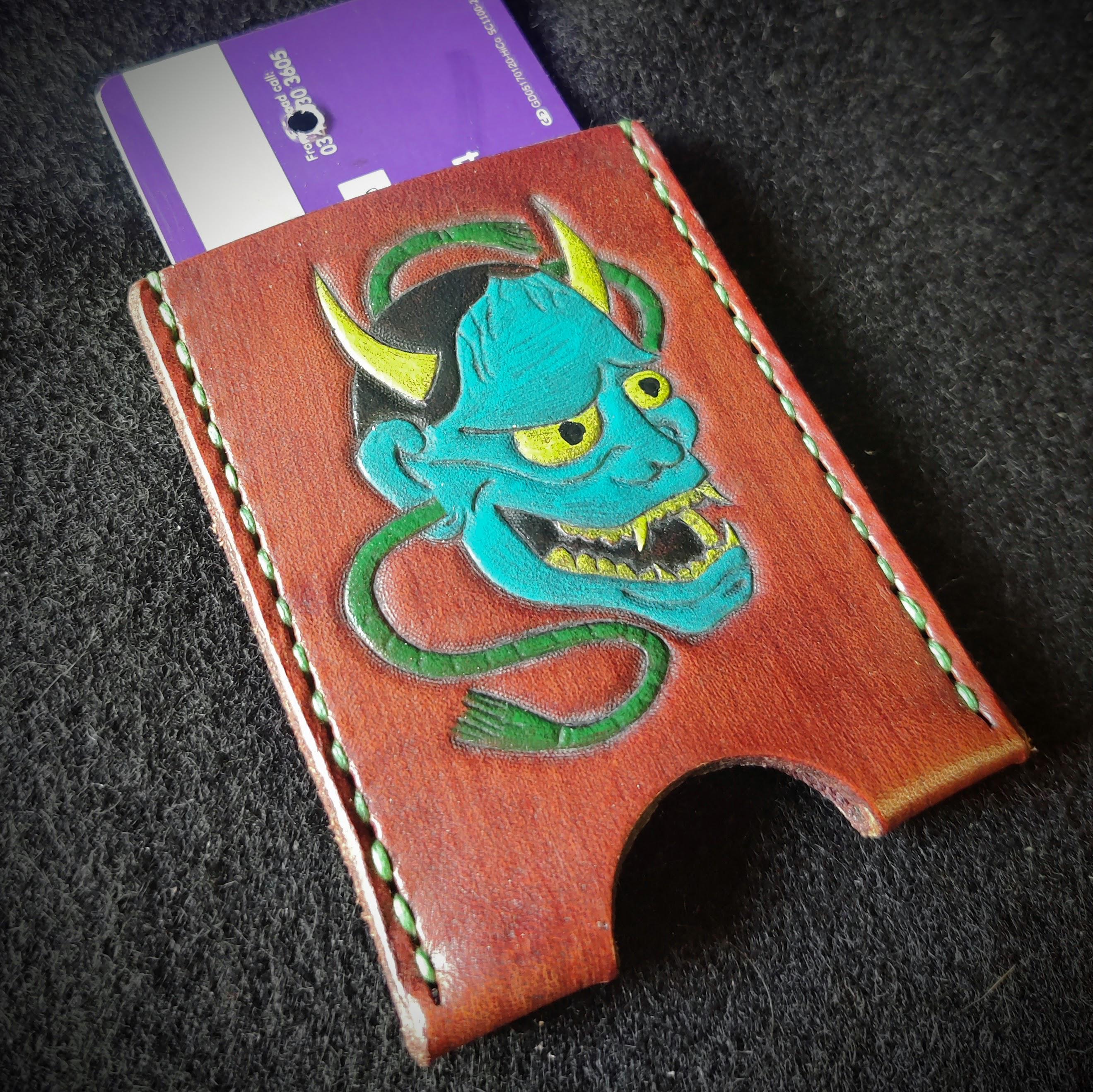 Viking Wolf Leather Accessory - Viking Tooled Leather Belt Fenrir Tyr Design