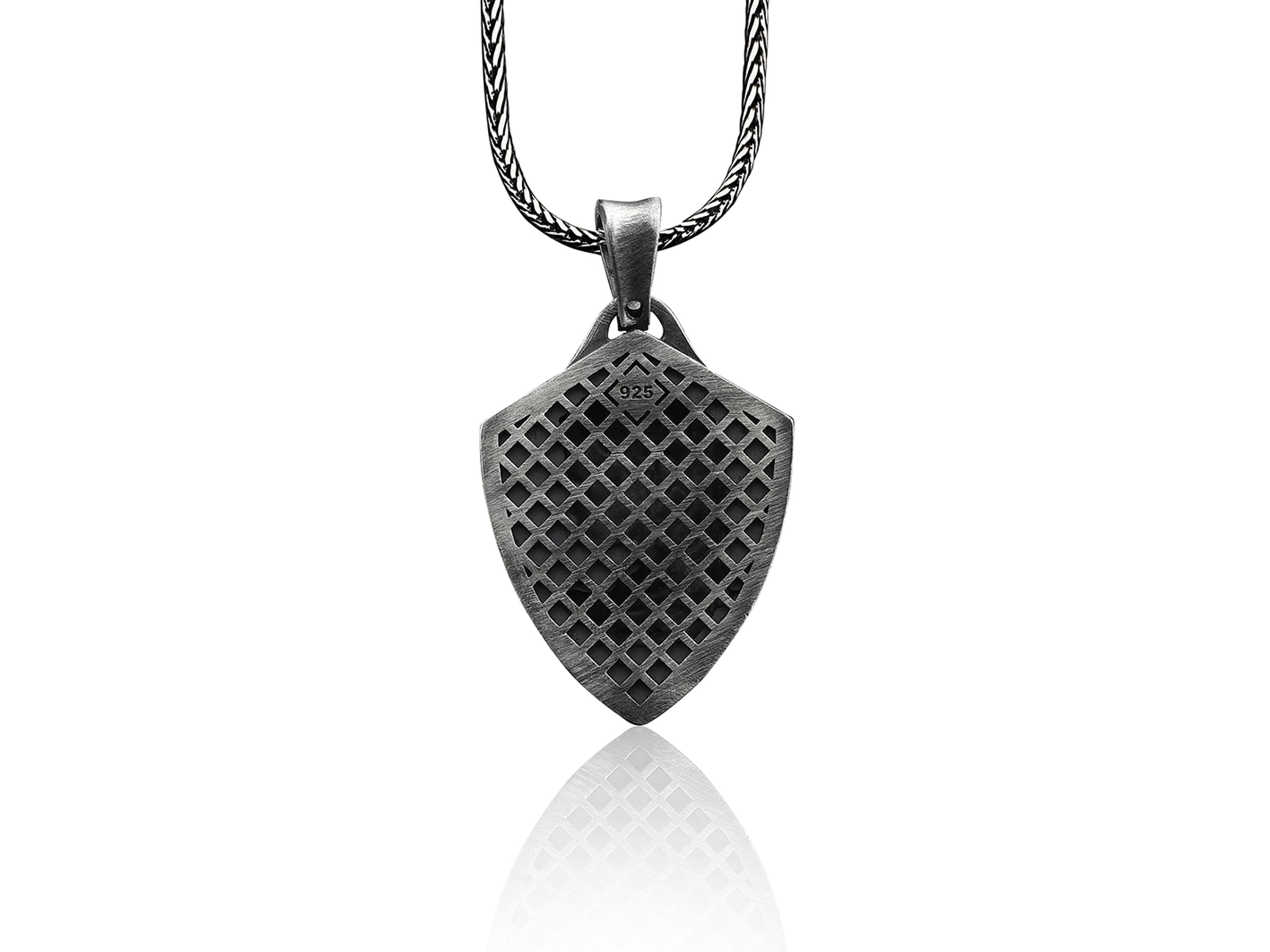 Viking Wolf Necklace - Norse Mythology Wolf Handmade Sterling Silver Men Charm Necklace, Viking