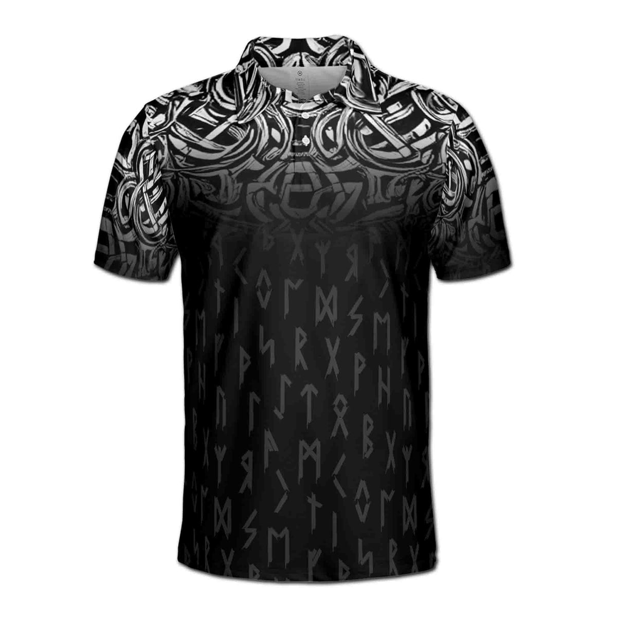 Viking Rune T-Shirt - Runer Viking Dark Tribal Pattern Grunge Men's Polo Shirt S-5XL