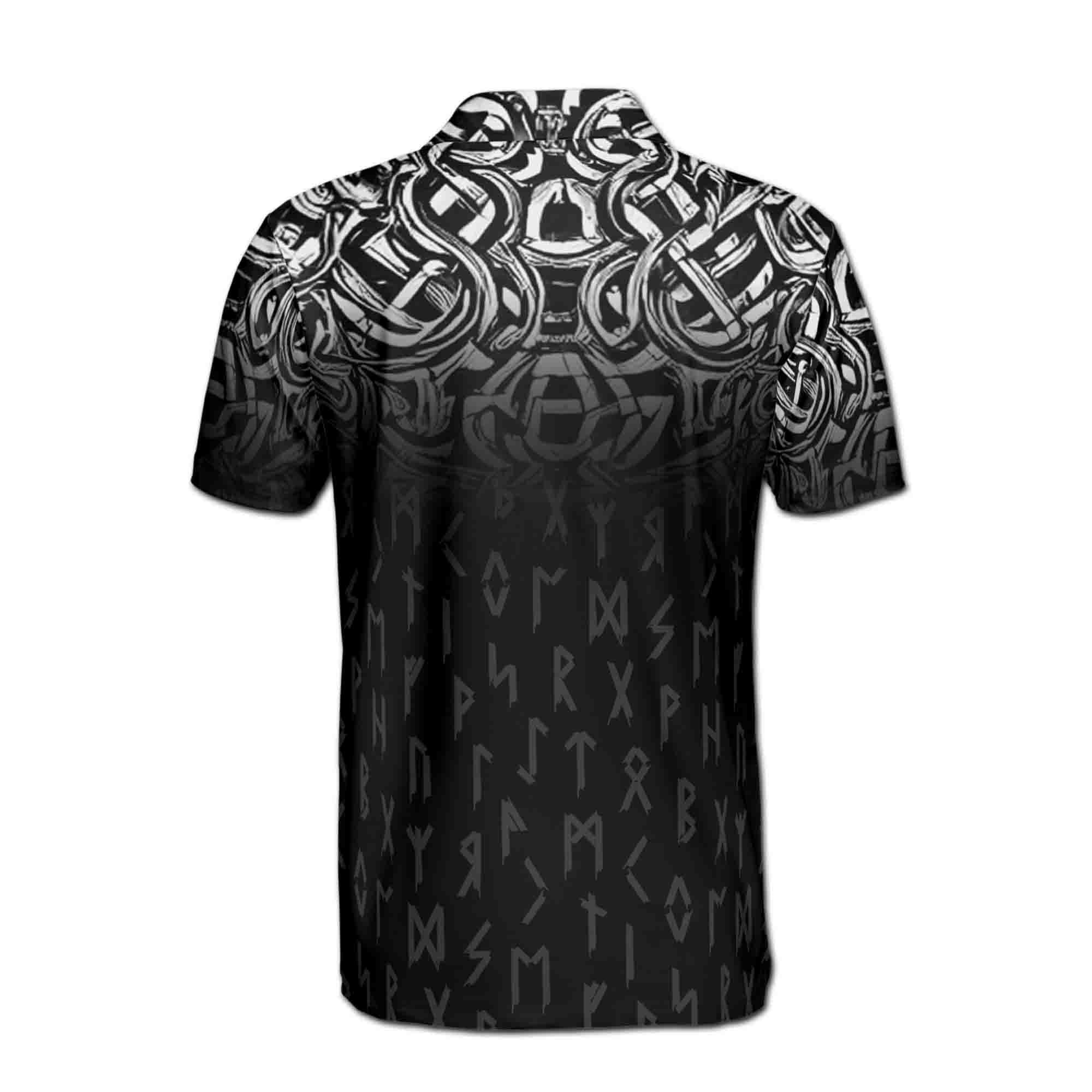 Viking Rune T-Shirt - Runer Viking Dark Tribal Pattern Grunge Men's Polo Shirt S-5XL