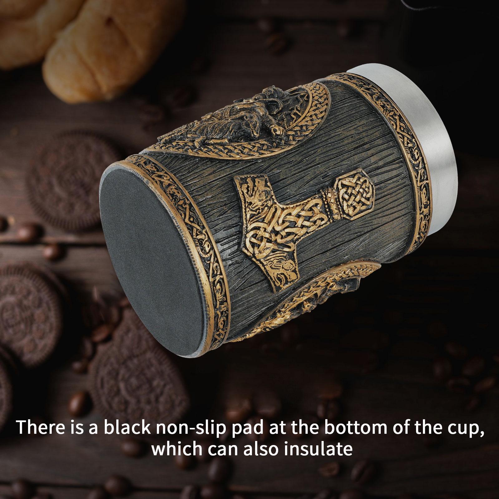 Viking Thor's Hammer Mug - Stainless Steel Viking Mug 20Oz Beer Drinking Mug, Thor's hammer Tankard