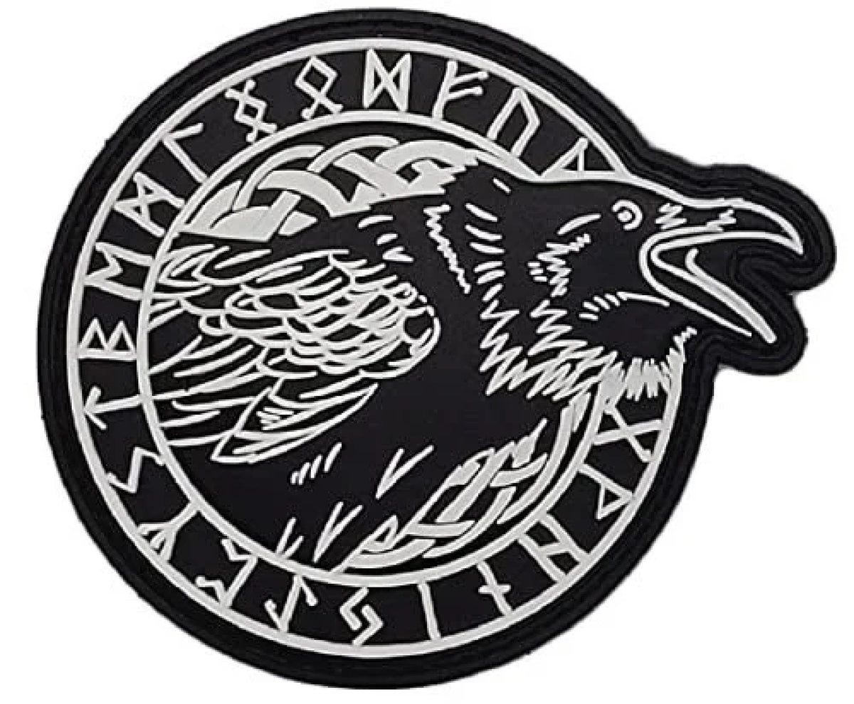 Viking Raven Jacket - Viking Warrior Raven Embroidered Patch, Norse Mythology Nordic Jacket Back