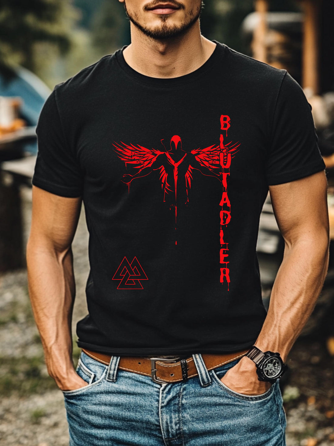 Viking T-Shirt - Blood Eagle: Viking T-Shirt with Powerful Design