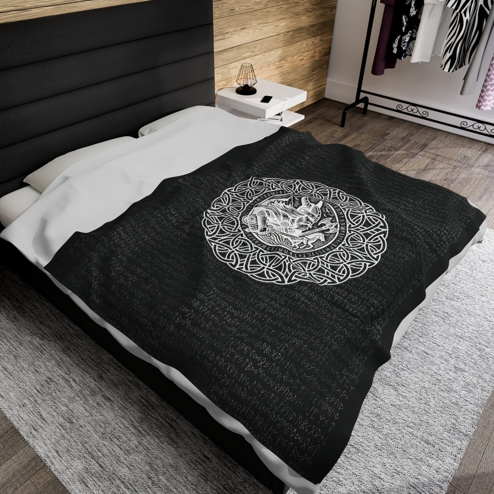 Viking Valknut Rug - Viking Decor Area Rug, Valknut Norse Pagan Rug, Scandinavian Design Carpet