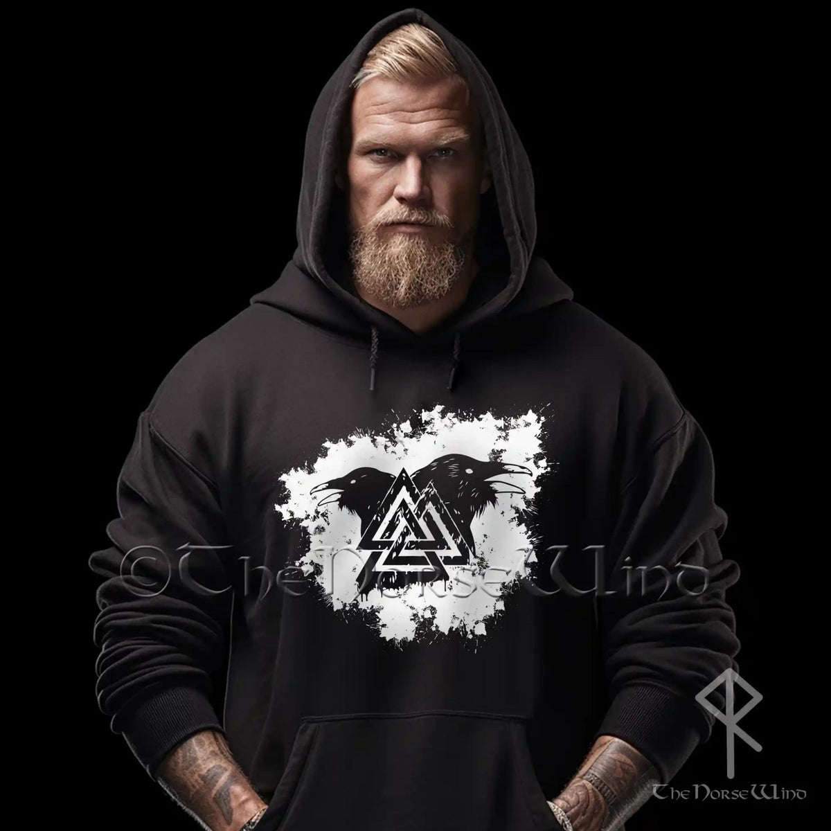 Viking Odin Hoodie - Odin Viking Hoodie: Celtic Nordic Mythology Sweater - Gothic Biker Style