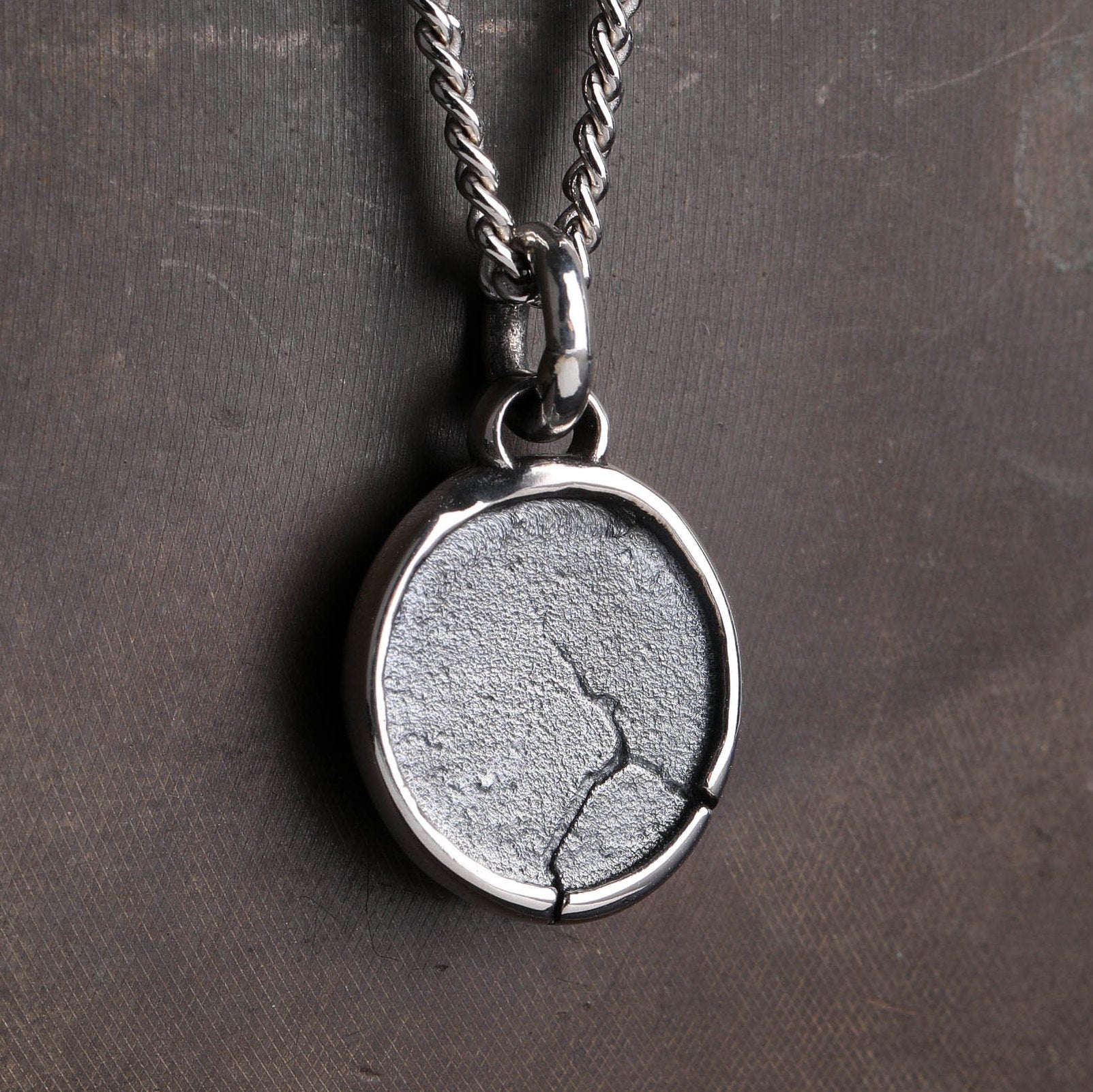 Viking Rune Necklace - Mens Necklace Viking Symbol Runes Tag Pendant for Men in Sterling Silver