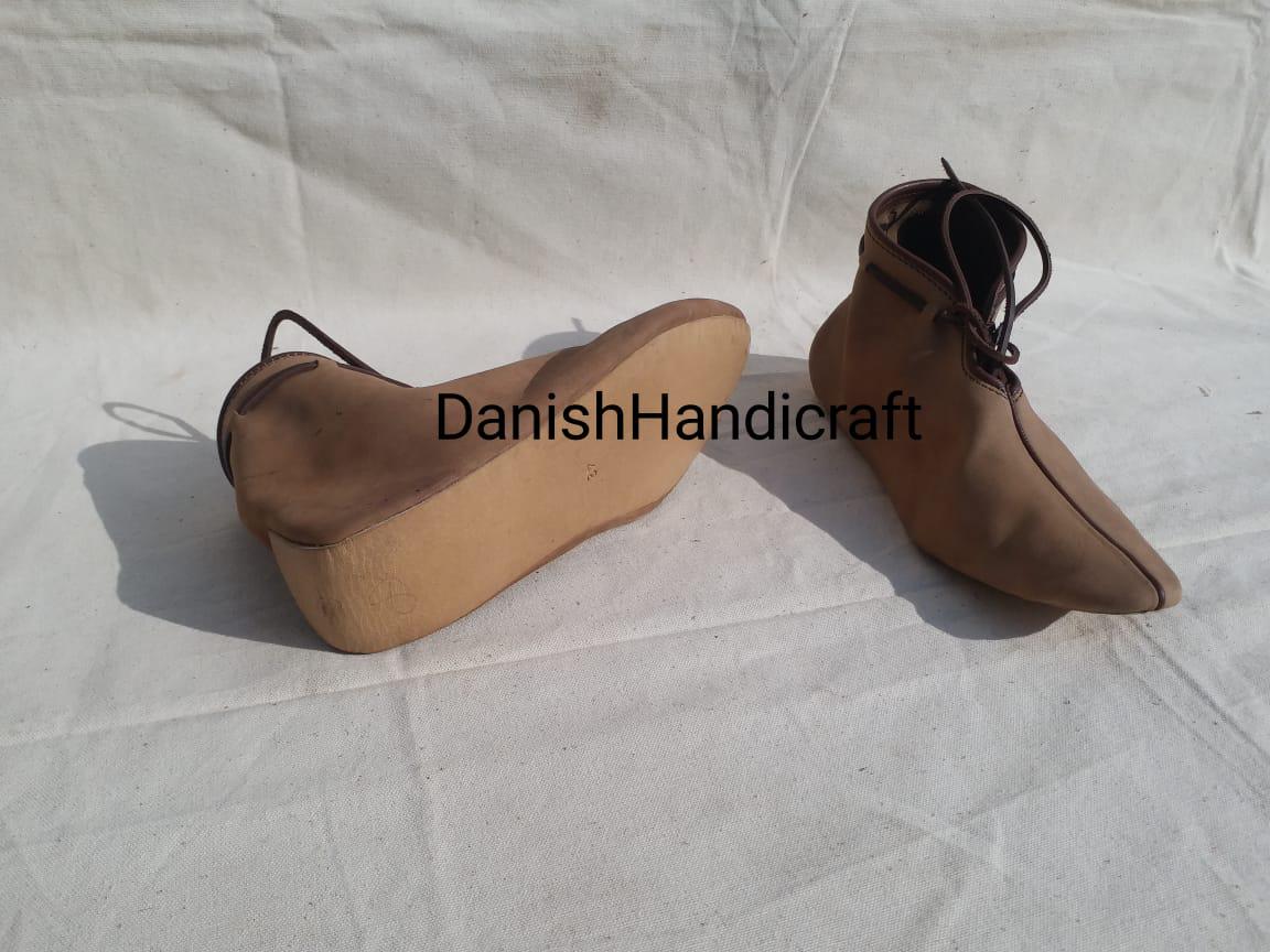 Viking Boots - Handmade Leather Viking Shoes, Historical Haithabu Turn Shoes