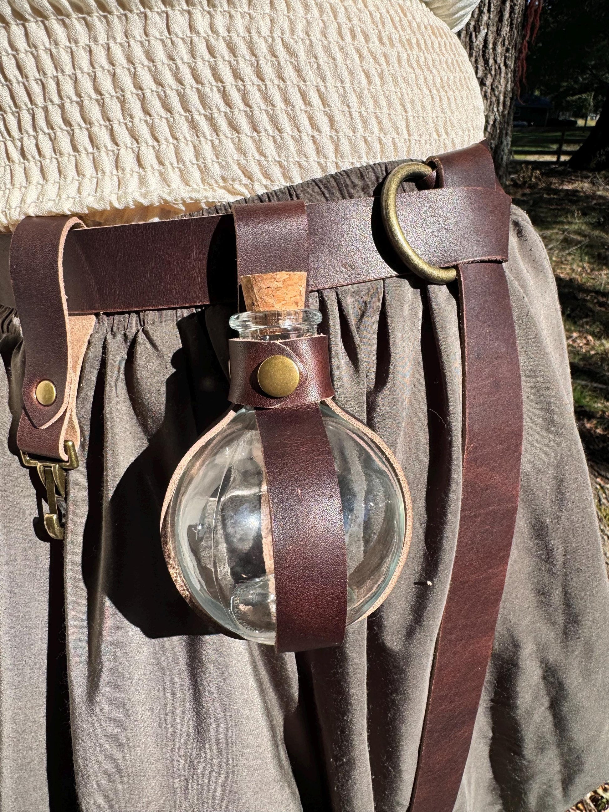 Viking Costume & LARP - Medieval Leather Belt Accessories Set, Viking Cosplay, Renaissance Faire