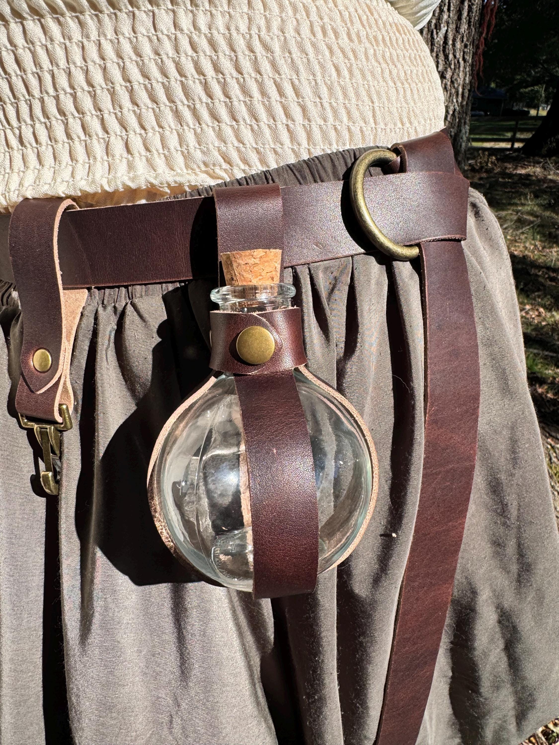 Viking Costume & LARP - Medieval Leather Belt Accessories Set, Viking Cosplay, Renaissance Faire