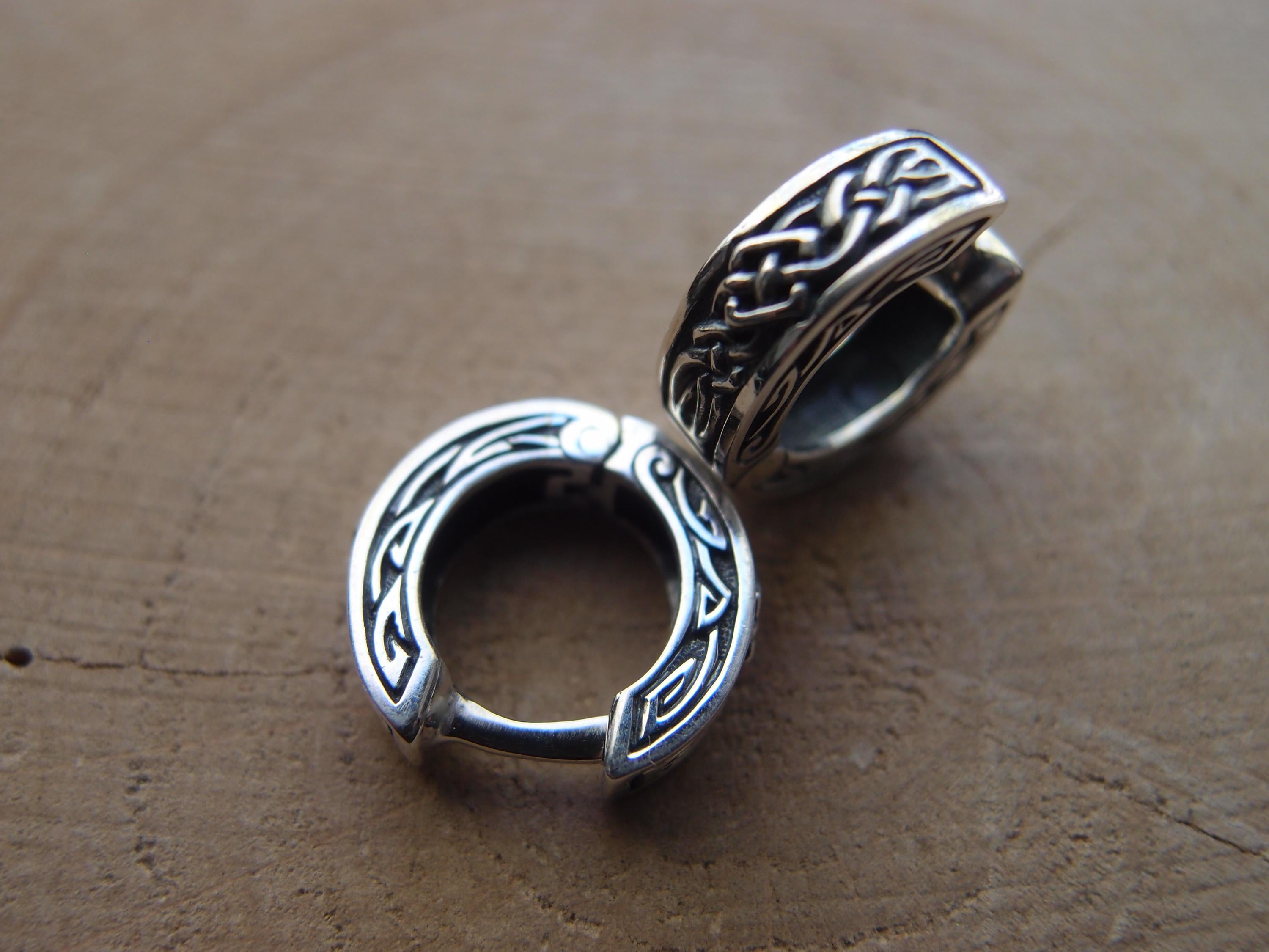 Viking Jewelry Accessory - Celtic braid hoop earrings, 8mm and 11 mm hoops, Viking earrings