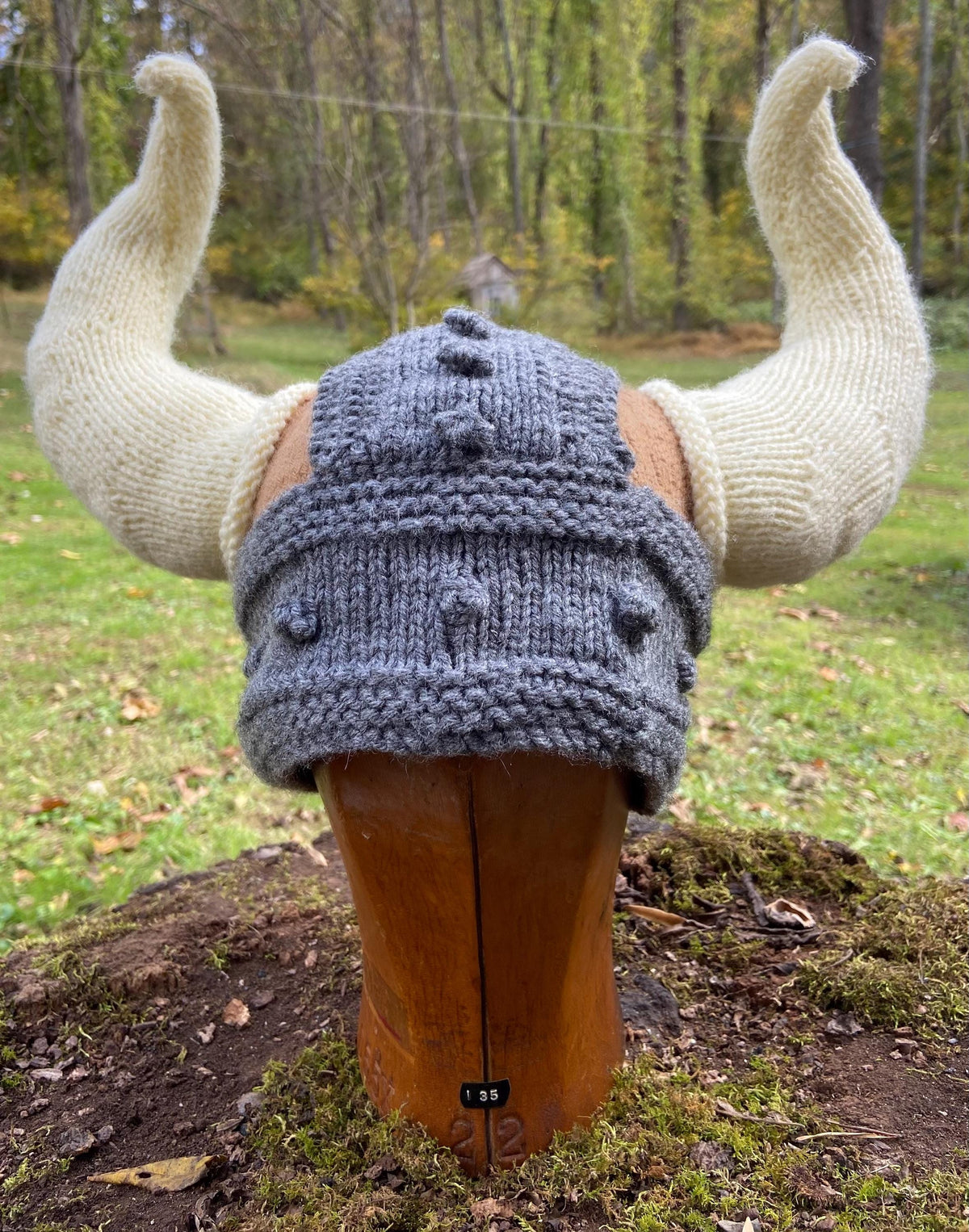 Viking Costume & LARP - Knitted Viking Hat w/ Horns- Also Custom Colors