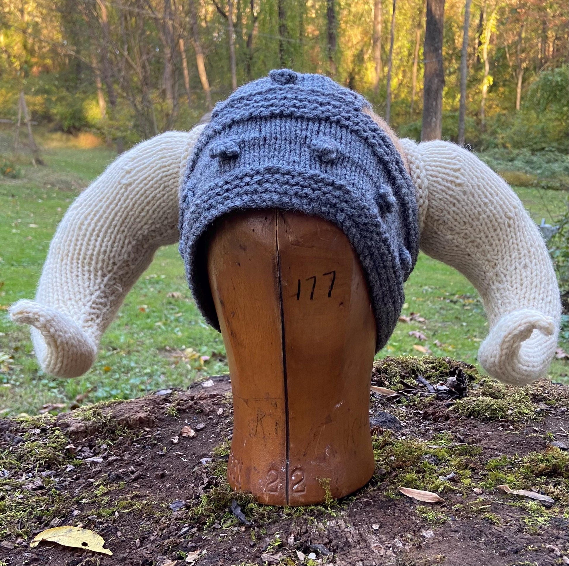 Viking Costume & LARP - Knitted Viking Hat w/ Horns- Also Custom Colors