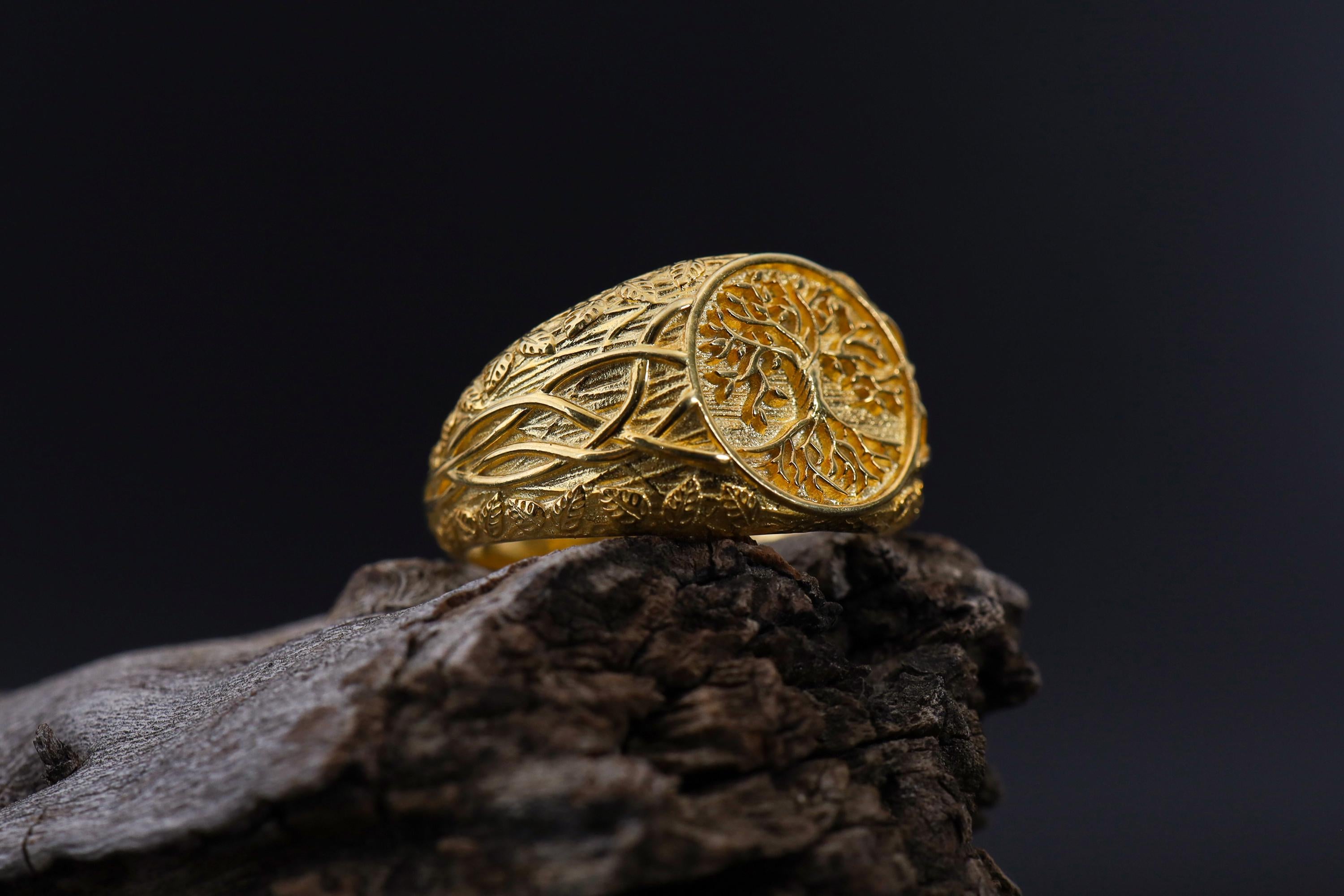 Viking Yggdrasil Tree of Life Ring - 925K Sterling Silver Yggdrasil Ring: Norse Mythology Tree of