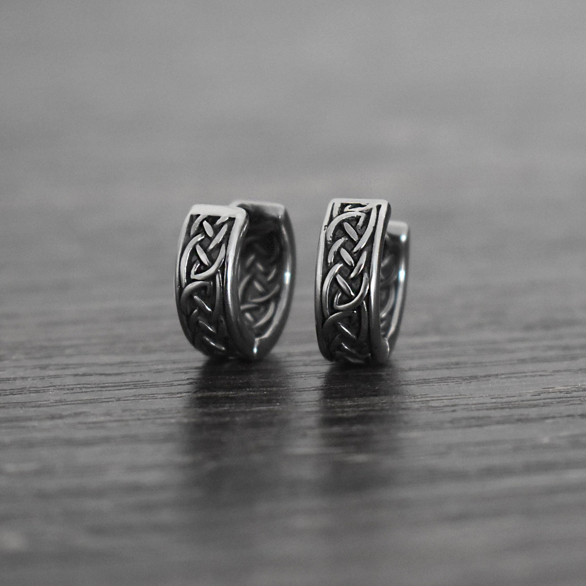 Viking Jewelry Accessory - Celtic braid hoop earrings, 8mm and 11 mm hoops, Viking earrings