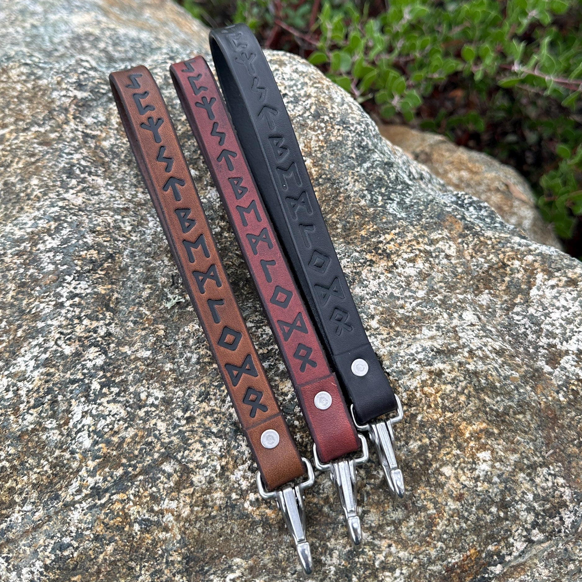Viking Leather Accessory - Key fob "Head of Jormungandr". A personalized gift for Vikings.
