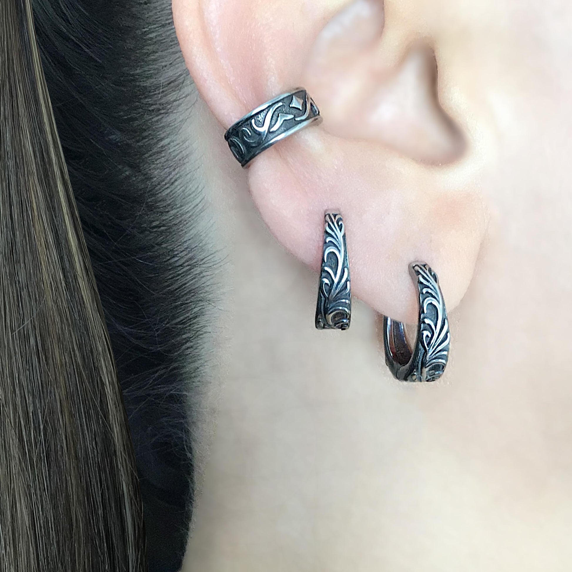 Viking Jewelry Accessory - Celtic braid hoop earrings, 8mm and 11 mm hoops, Viking earrings