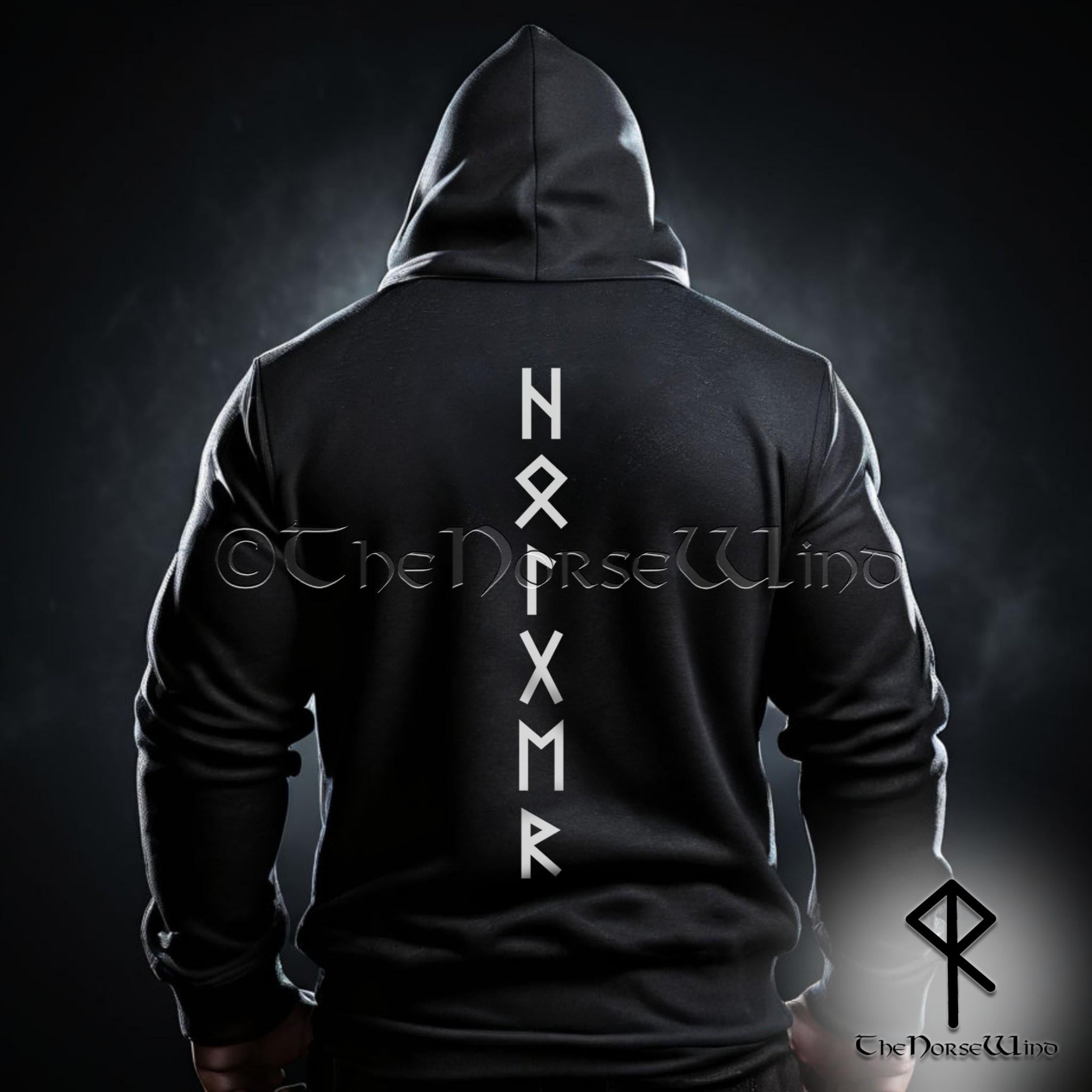 Viking Rune Hoodie - NAME in RUNES Viking Hoodie, Personalized Futhark Runes Sweatshirt, Custom