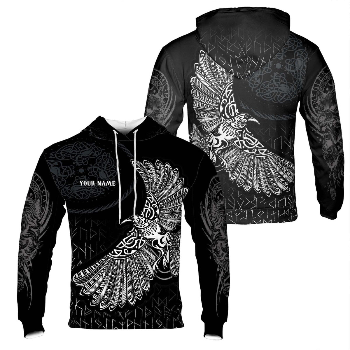 Viking Rune T-Shirt - Runer Viking Dark Tribal Pattern Grunge Men's Polo Shirt S-5XL