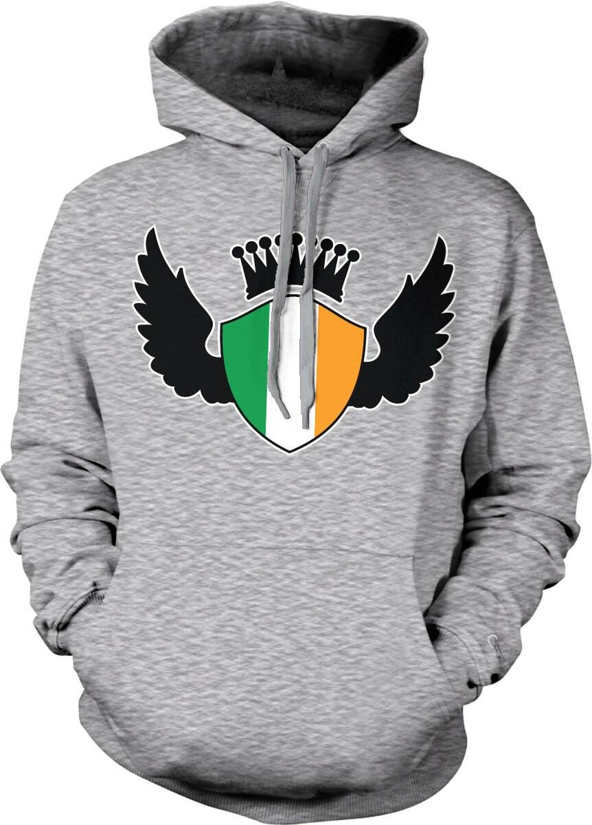 Viking Hoodie - Irish Viking Zip Hoodie, Ireland Flag Norse Ship Jacket, Celtic Unisex Heritage Gift