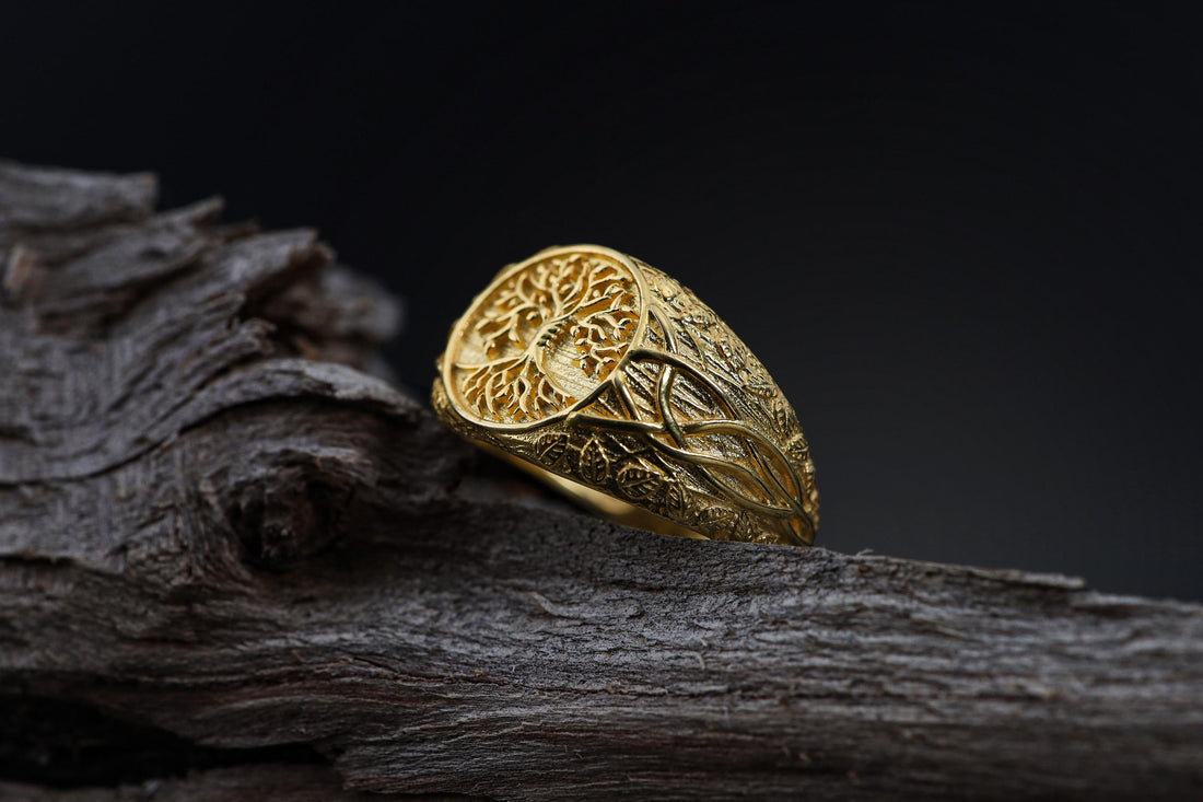 Viking Yggdrasil Tree of Life Ring - 925K Sterling Silver Yggdrasil Ring: Norse Mythology Tree of