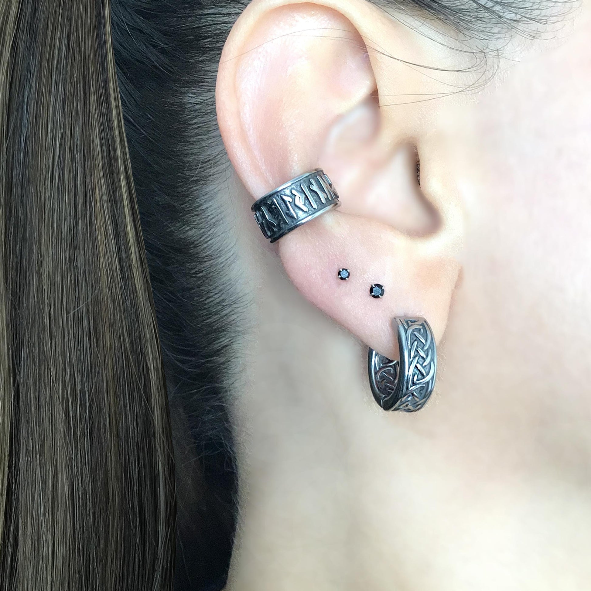 Viking Jewelry Accessory - Celtic braid hoop earrings, 8mm and 11 mm hoops, Viking earrings