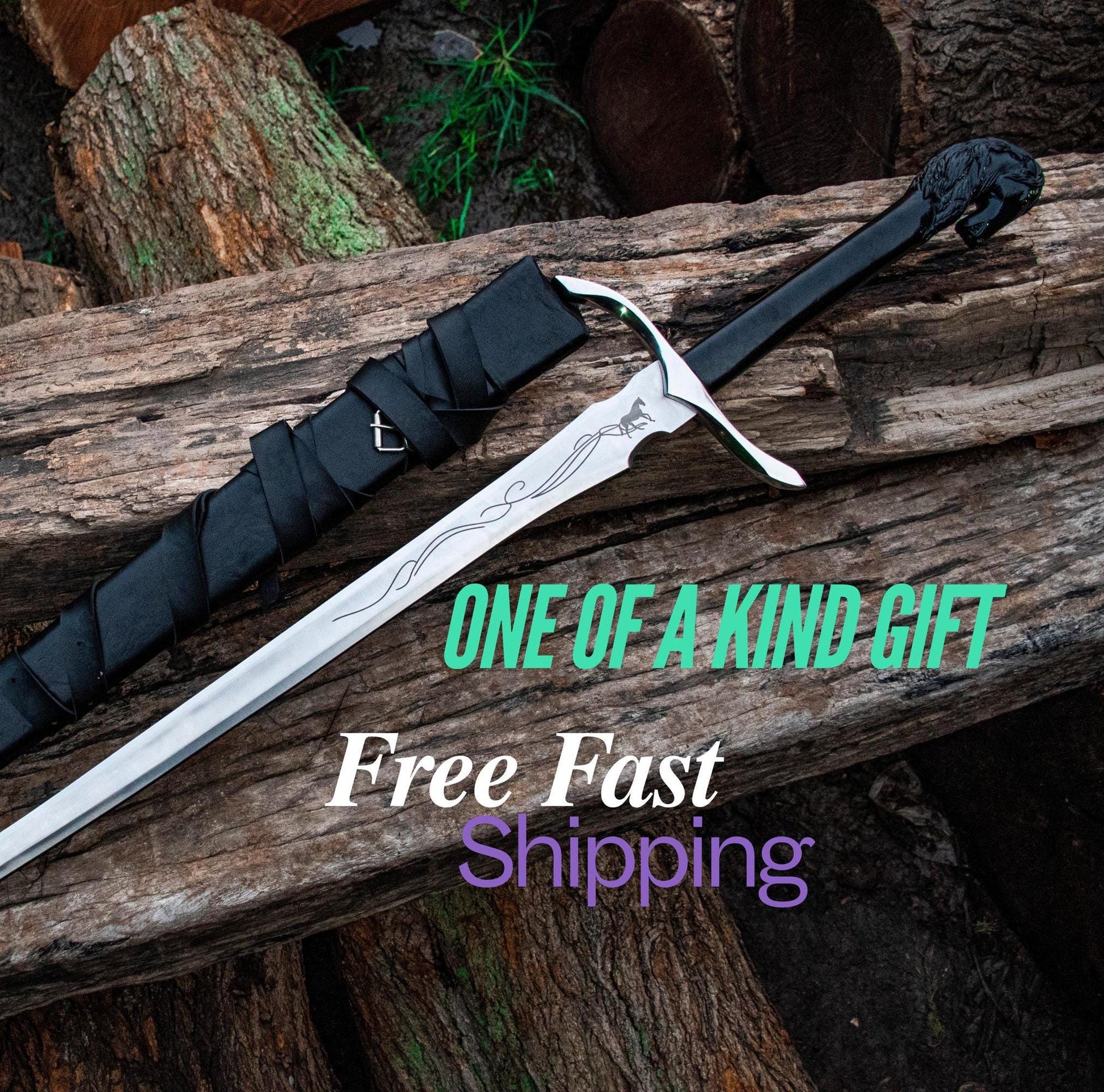 Viking Costume & LARP - Hand Crafted Northmen Damascus Steel Viking Sword, Custom Handmade Blade