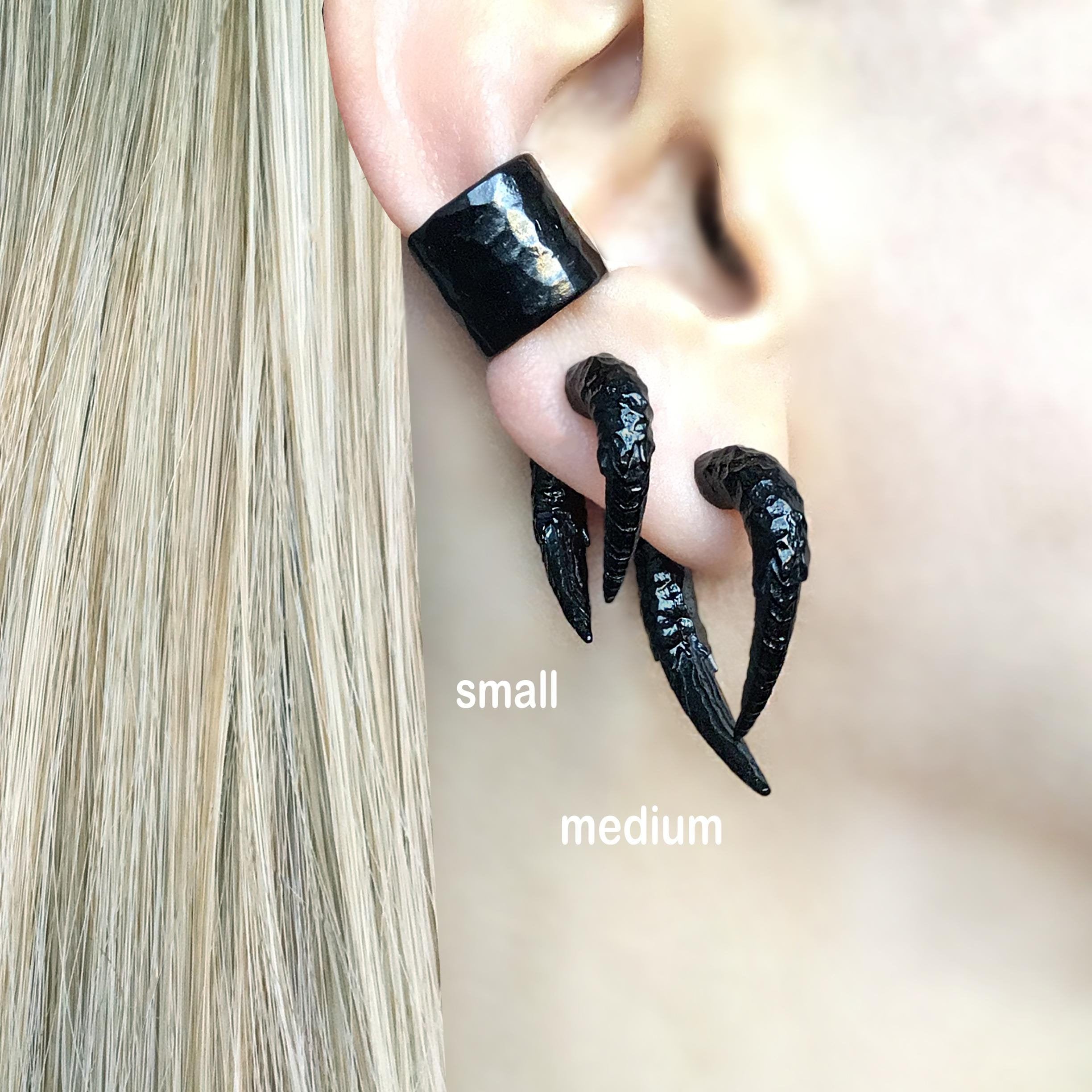 Viking Jewelry Accessory - Double Axe Ear Jacket Earrings, Stainless Steel, Celtic Norse Jewelry