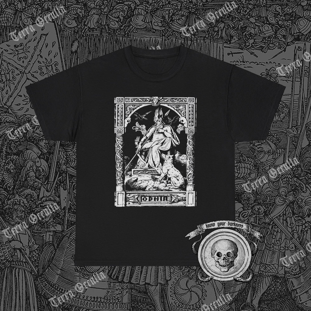 Viking Odin T-Shirt - Viking Sword Valhalla Valkyrie Myth Legend T-Shirt, Nordic Norse Mythology