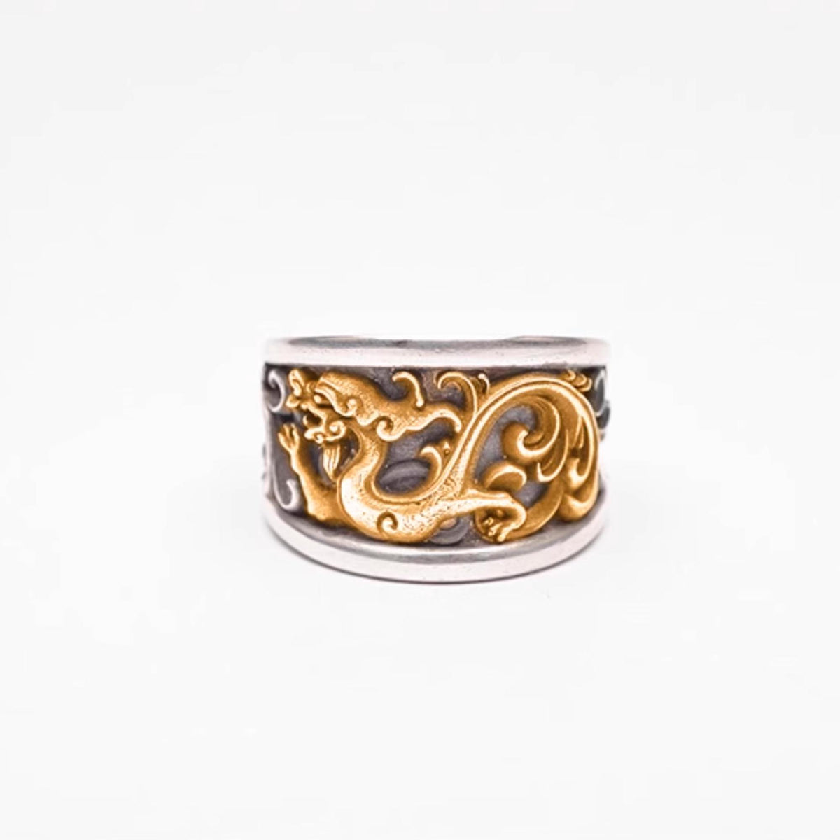 Viking Ring - Handcrafted Norse Gold Ring with Ornament, Ancient Norse Jewelry Reconstruction