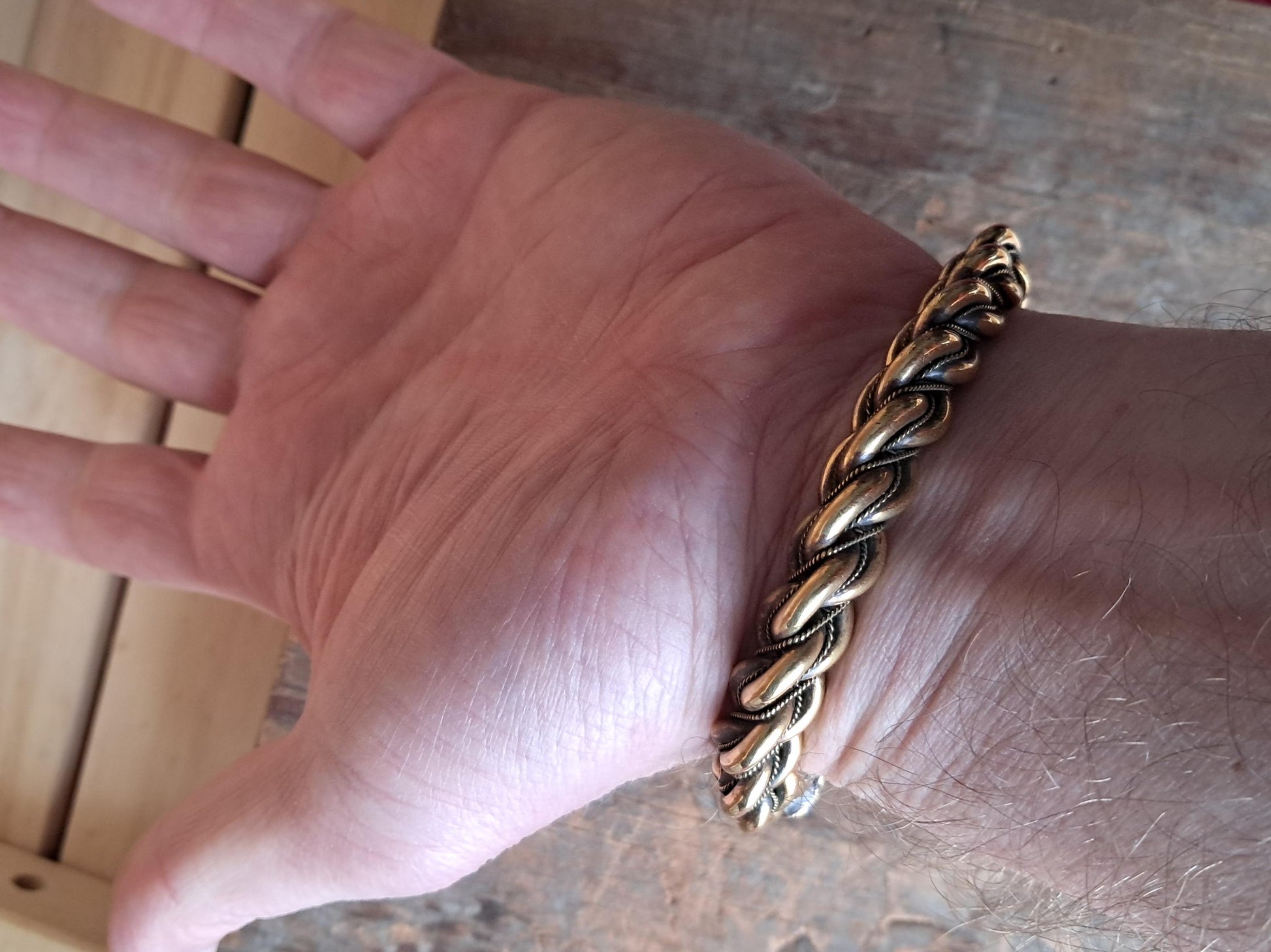 Viking Bracelet - Massive Viking Horse Head Gotland Hand-Woven Bracelet of Norse Warrior – Custom