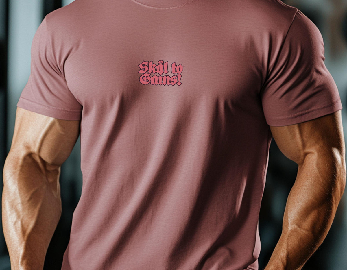 Viking T-Shirt - Viking Warrior Gym T-Shirt: Skål to Gains, Norse Motivation