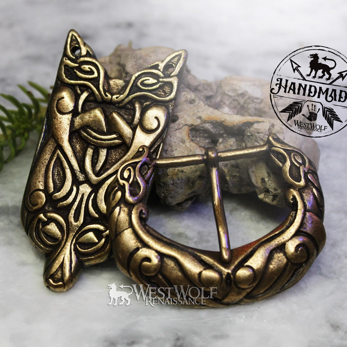 Viking Wolf Ring - Norse Raven Wolf Ring Silver Blue Stone Viking Celtic Knot Band