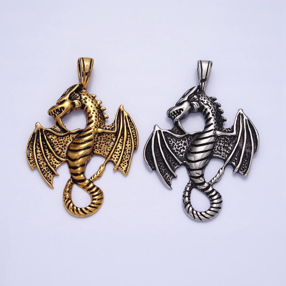Viking Necklace - Braided Leather Dragon Necklace – Viking Necklace with Silver Dragon End Caps