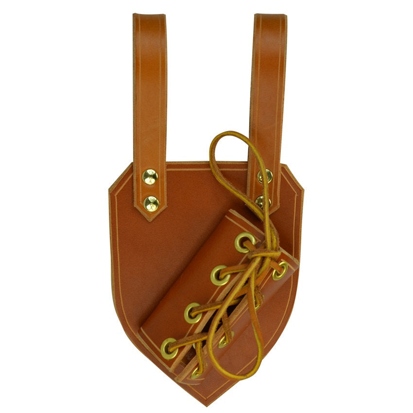 Viking Costume & LARP - Medieval Leather Bracer, Belt and Pouch for Halloween Cosplay, Viking