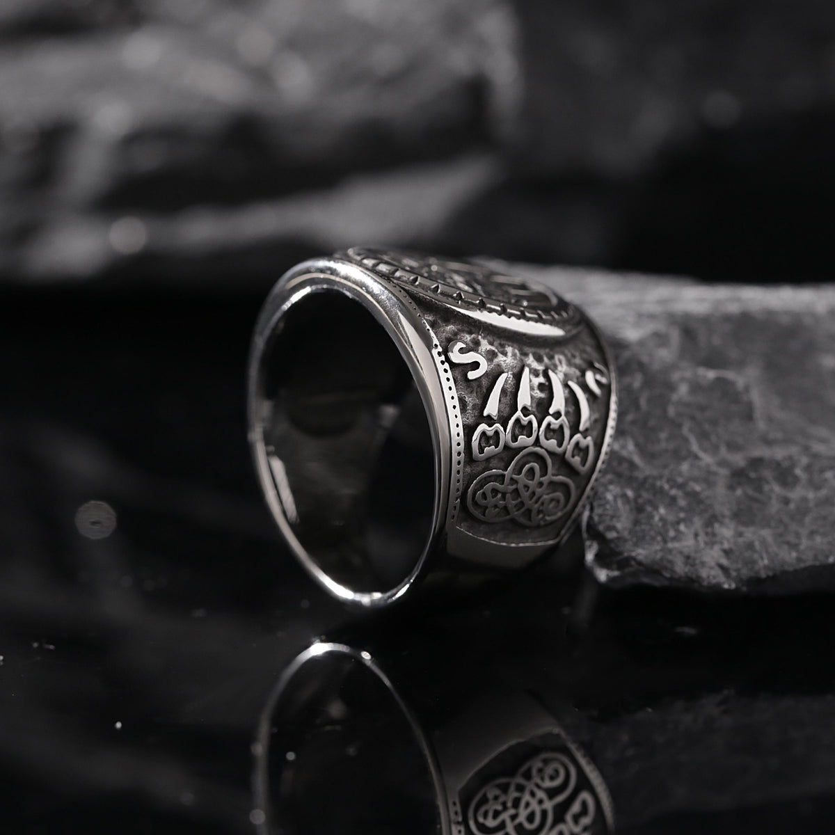 Viking Rune Ring - Nordic Bear Claw Rune Ring - CelticKnot of Wild Courage - Viking Spirit Jewelry