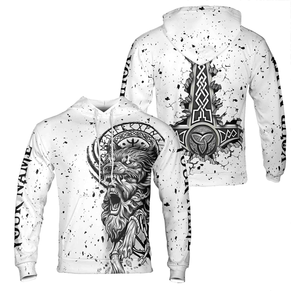 Viking Hoodie - Viking Armor Hoodie, Medieval Warrior All Over Print Pullover, Norse Axe Chainmail