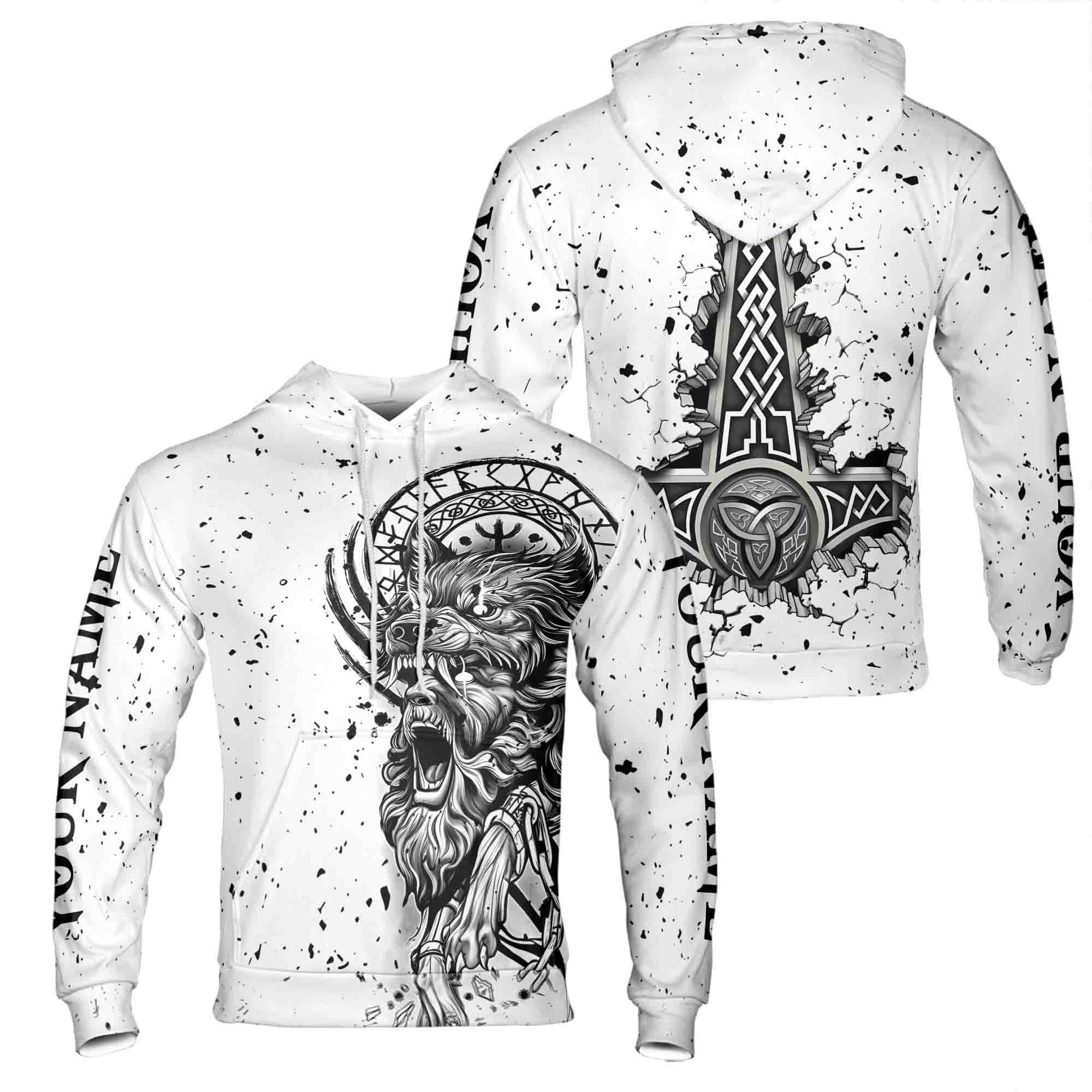Viking Hoodie - Viking Armor Hoodie, Medieval Warrior All Over Print Pullover, Norse Axe Chainmail