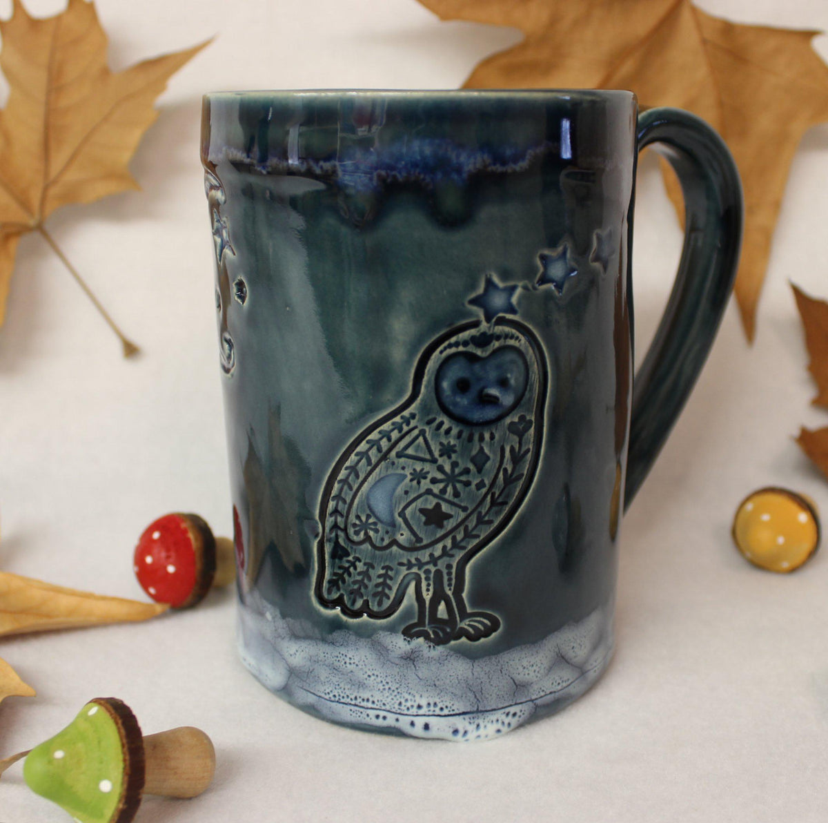 Viking Mug - Viking War Ship on the High Seas Ceramic Mug, Handmade Stoneware Pottery