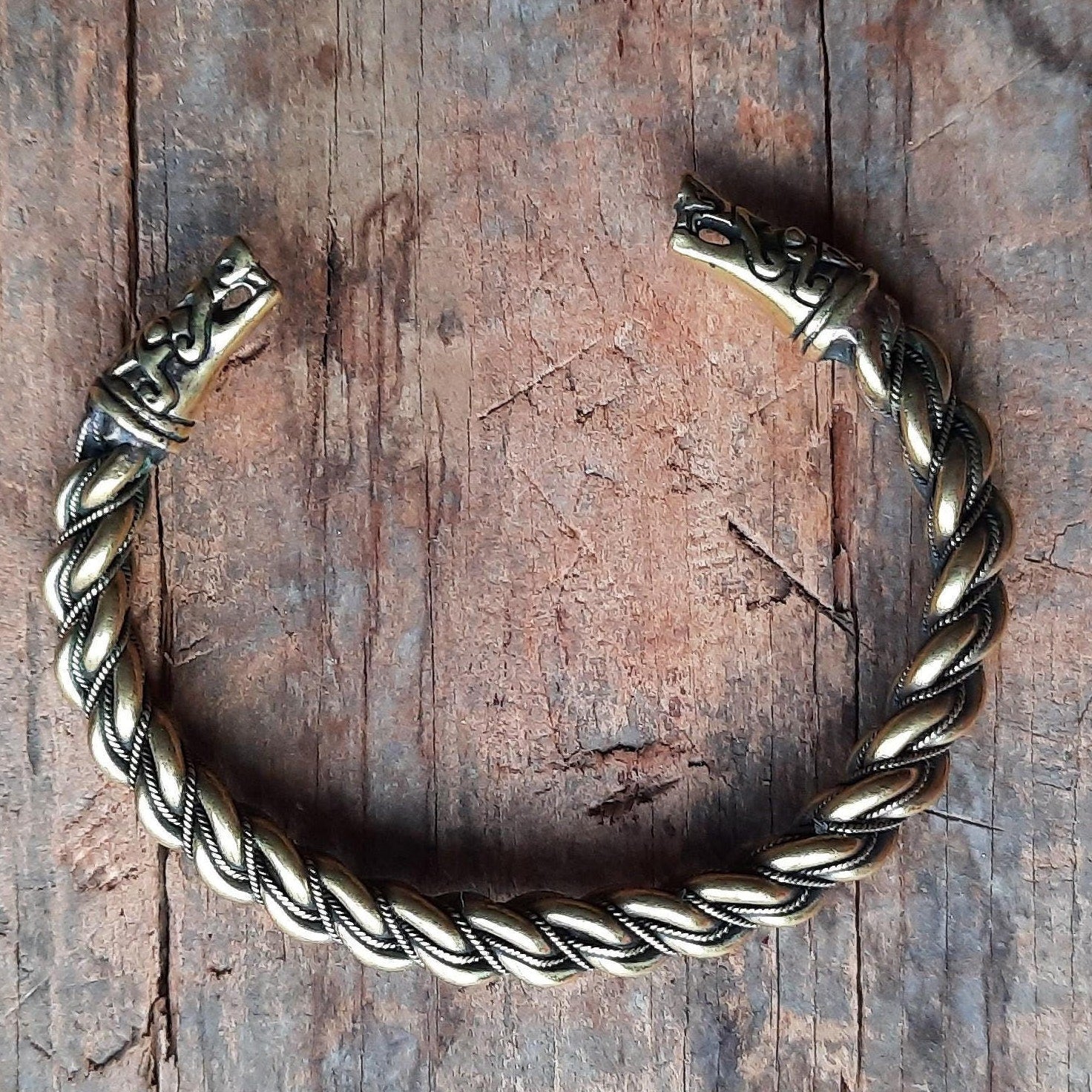 Viking Bracelet - Massive Viking Horse Head Gotland Hand-Woven Bracelet of Norse Warrior – Custom