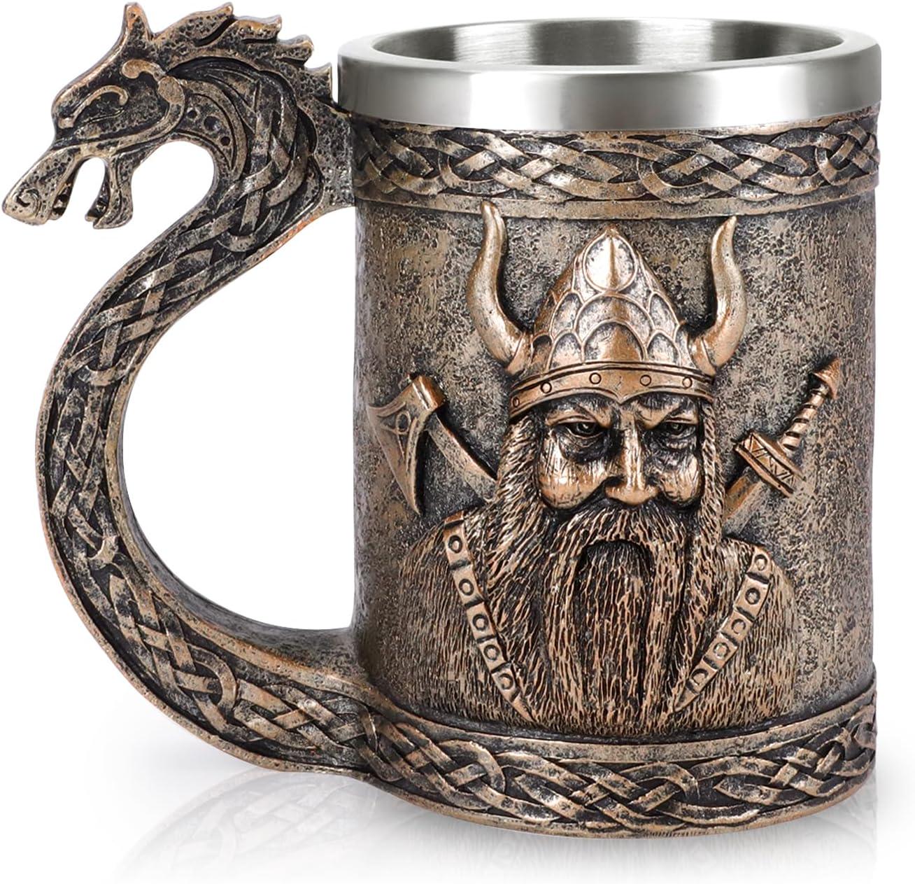 Viking Mug - Viking Horned Skull Warrior Tankard Mug For your favorite Drink