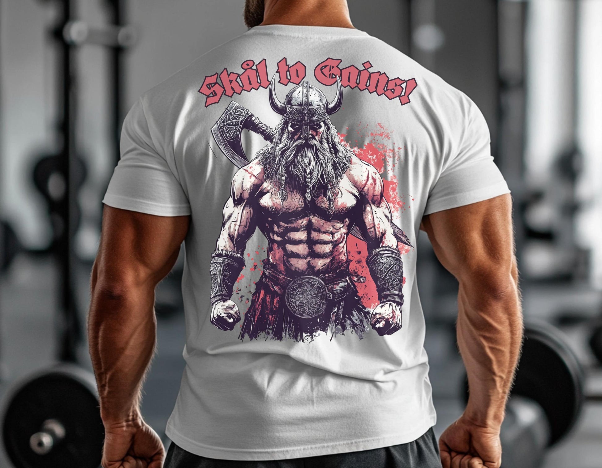 Viking T-Shirt - Viking Warrior Gym T-Shirt: Skål to Gains, Norse Motivation
