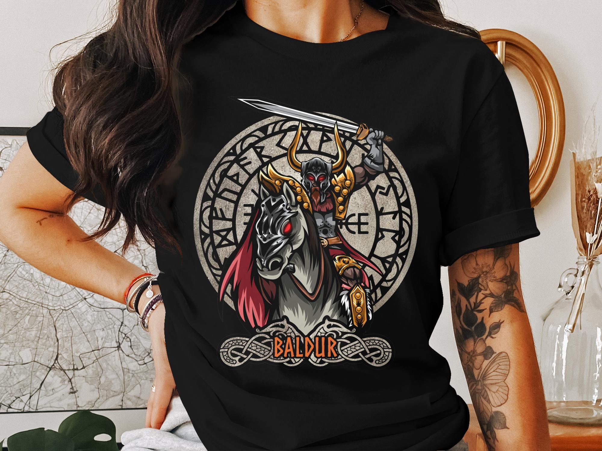 Viking T-Shirt - Viking Blood Runs Through My Veins Shirt, Norse Warrior Tee, Viking Mythology