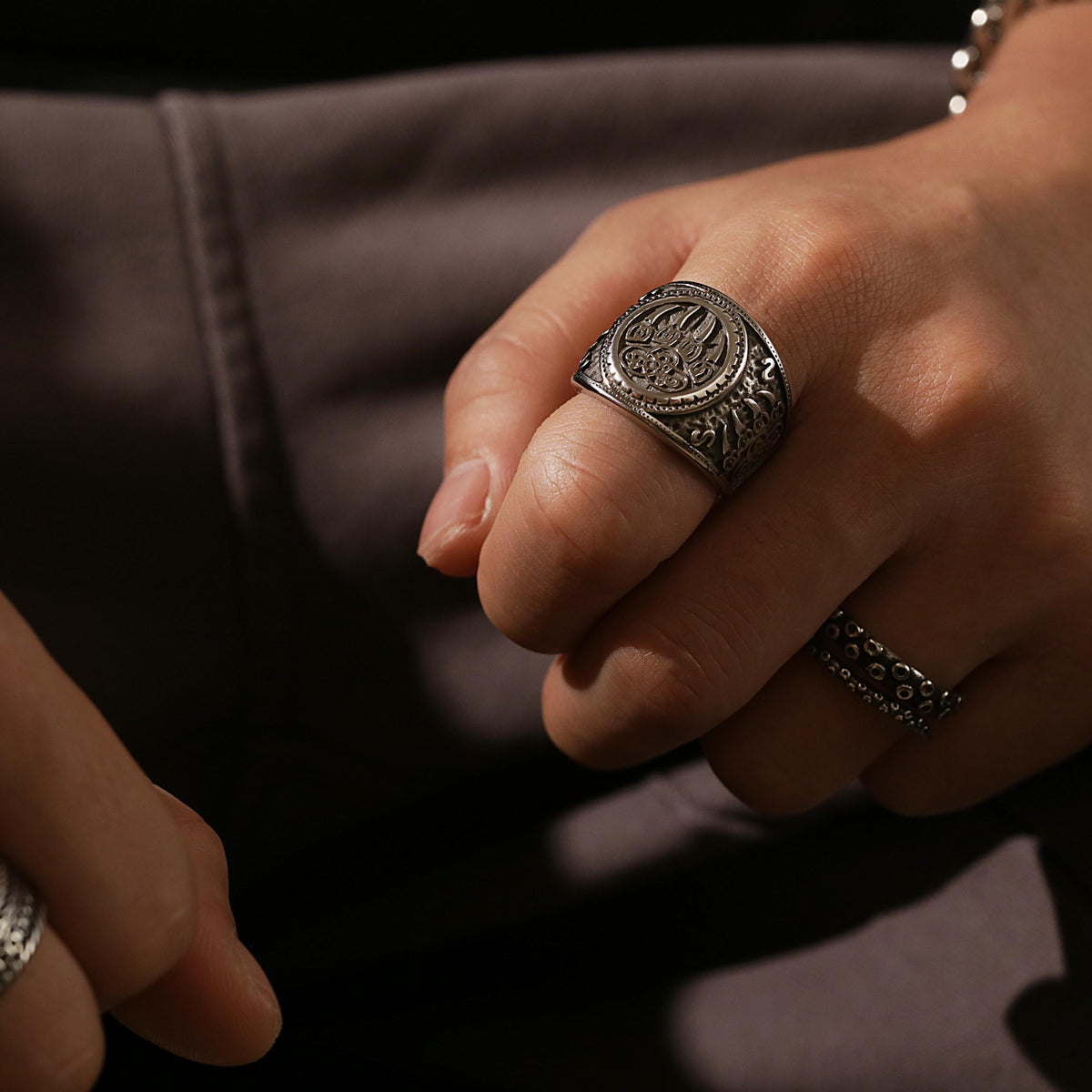 Viking Rune Ring - Nordic Bear Claw Rune Ring - CelticKnot of Wild Courage - Viking Spirit Jewelry