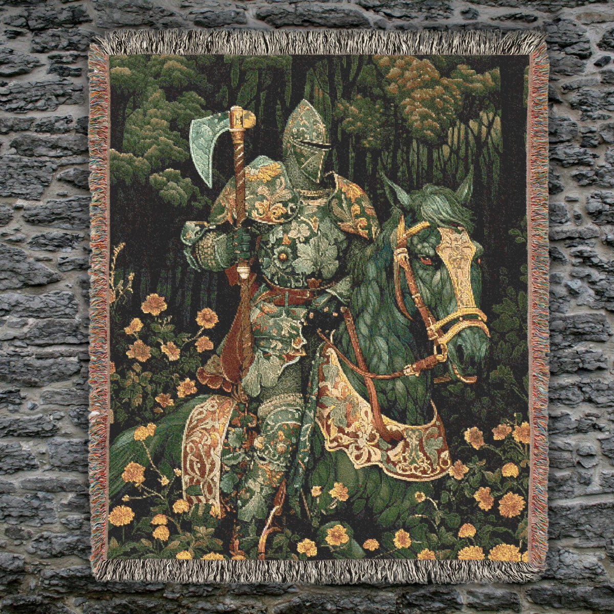 Viking Blanket - Viking Couple Woven Blanket, Norse Warrior Tapestry, Nordic Mythology Wall