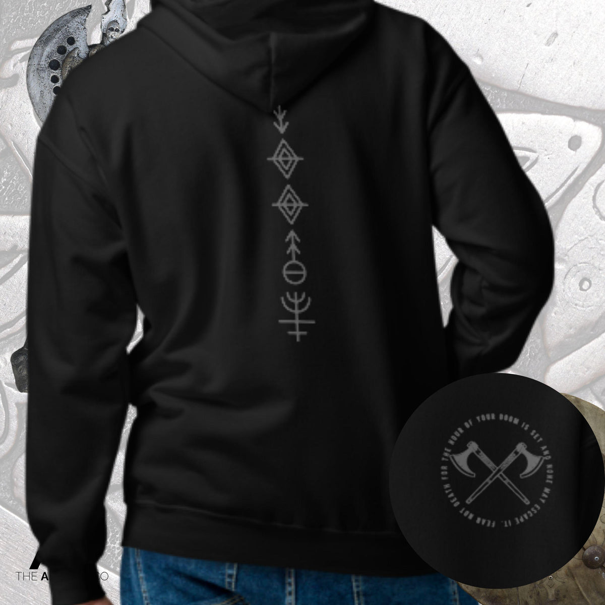 Viking Hoodie - Viking Armor Hoodie, Medieval Warrior All Over Print Pullover, Norse Axe Chainmail