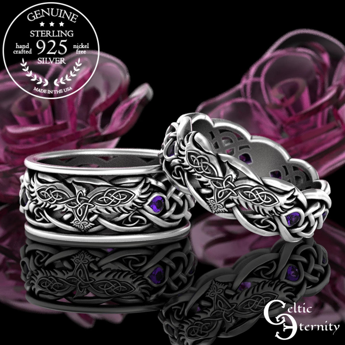 Viking Thor's Hammer Ring - Viking Thor Hammer Axe Ring, Norse Warrior Sterling Silver Jewelry